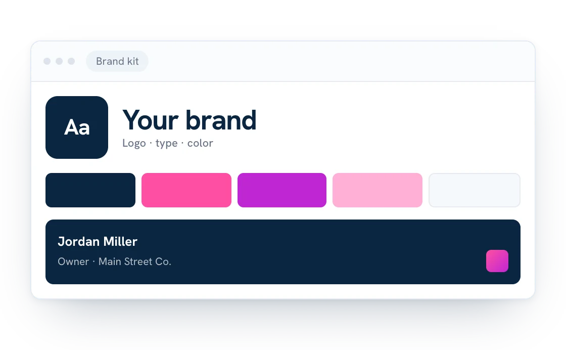 Example brand dashboard illustration