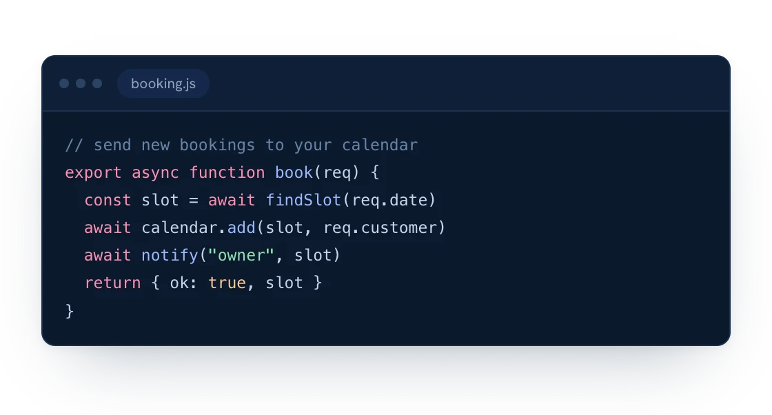Example code dashboard illustration